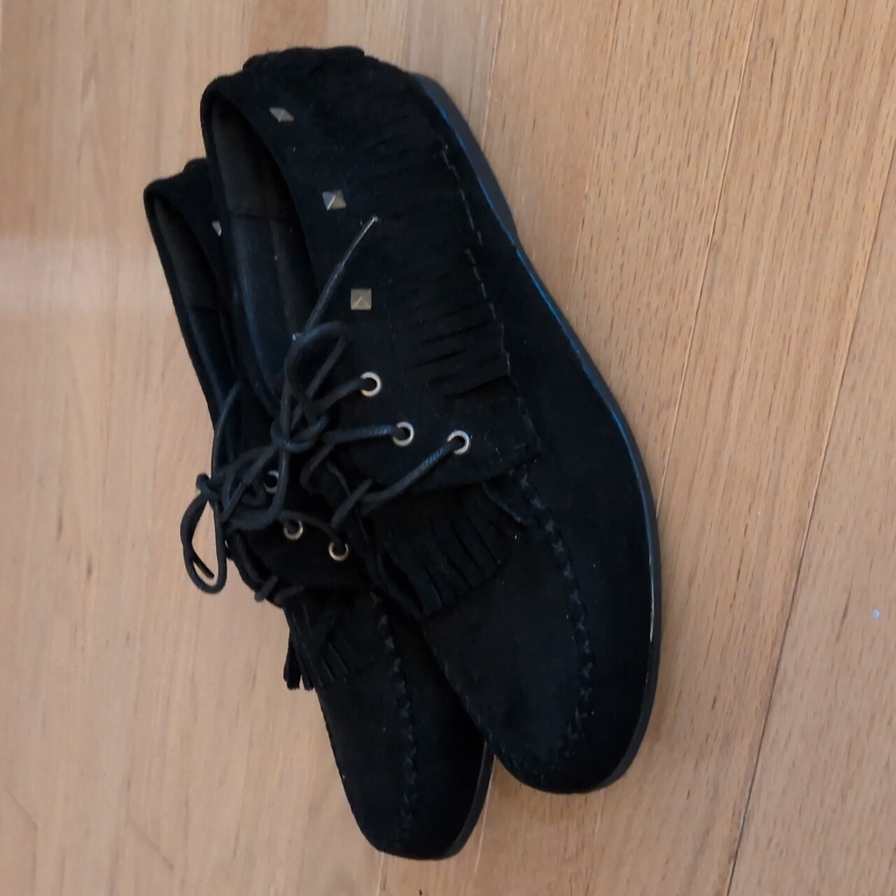 Cellina Suede Fringe Moccasin Shoes Size 40/9
